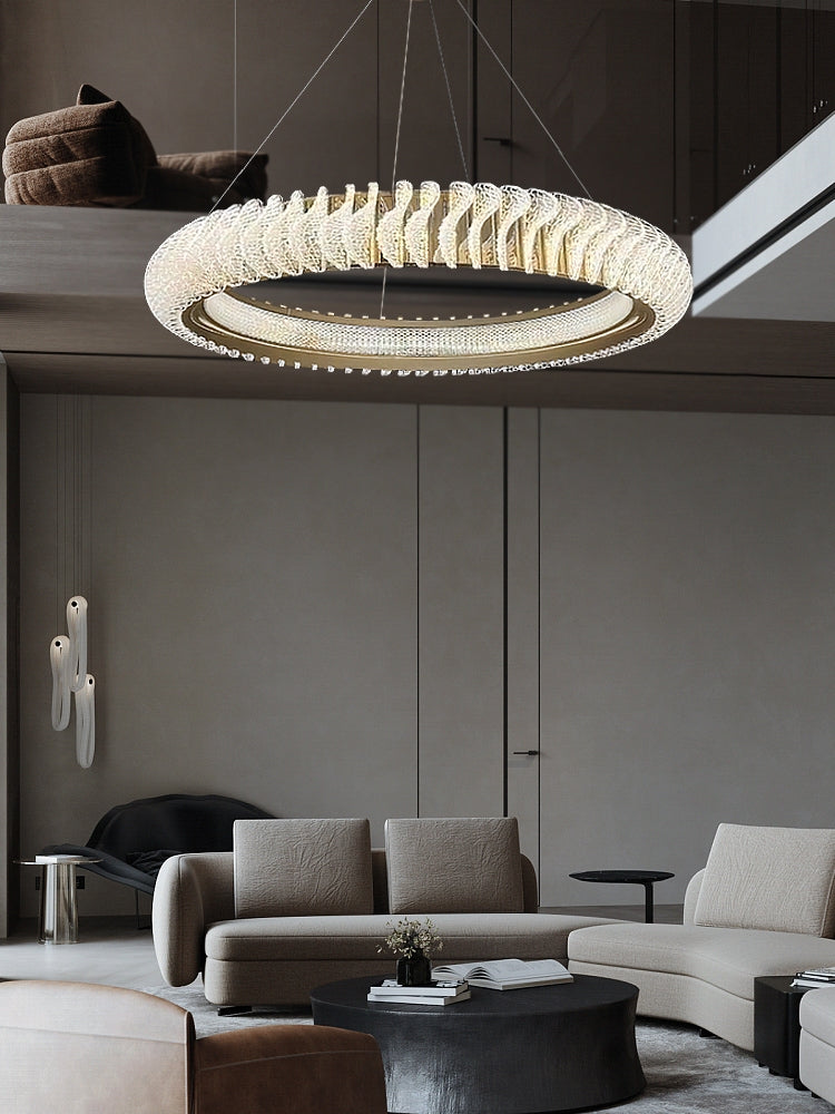 Extra Large Tiers Modern Stainless Steel Ring Chandelier for Living Room/Foyer/Big Entrys - view 8
