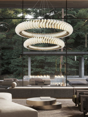 Extra Large Tiers Modern Stainless Steel Ring Chandelier for Living Room/Foyer/Big Entrys - view 10