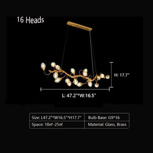 Modern Art Extra Large Branch Style Chandelier with Clear Bubble Glass Eggs for Dining Room and Living Room - view 17