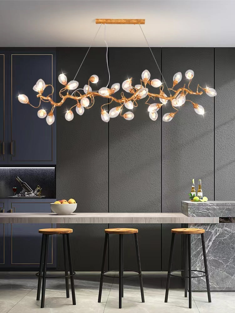 Modern Art Extra Large Branch Style Chandelier with Clear Bubble Glass Eggs for Dining Room and Living Room - view 6
