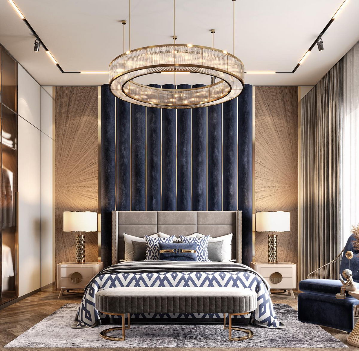 Modern Round Drum Dimmable Chandelier for Living Room/Bedroom - view 2