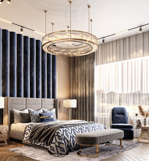 Modern Round Drum Dimmable Chandelier for Living Room/Bedroom - view 3