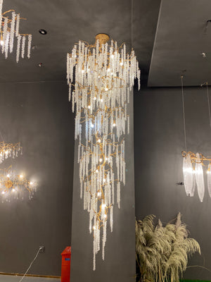 Extra Large Crystal Icicle Chandelier in Tree Branch Design for Grand Staircases and Hallways - view 3