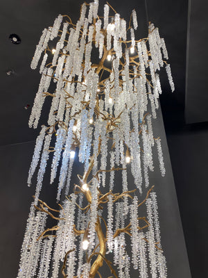Extra Large Crystal Icicle Chandelier in Tree Branch Design for Grand Staircases and Hallways - view 2