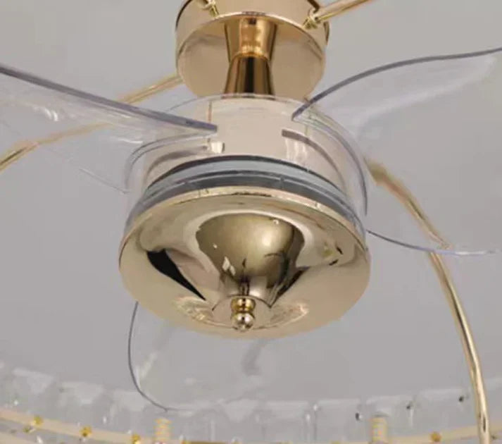 Modern Invisible Blade Fan Light Crystal Chandelier for Living/Dining Room/Bedroom, ceiling fan - view 10