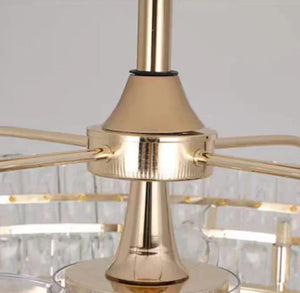 Modern Invisible Blade Fan Light Crystal Chandelier for Living/Dining Room/Bedroom, ceiling fan - view 9