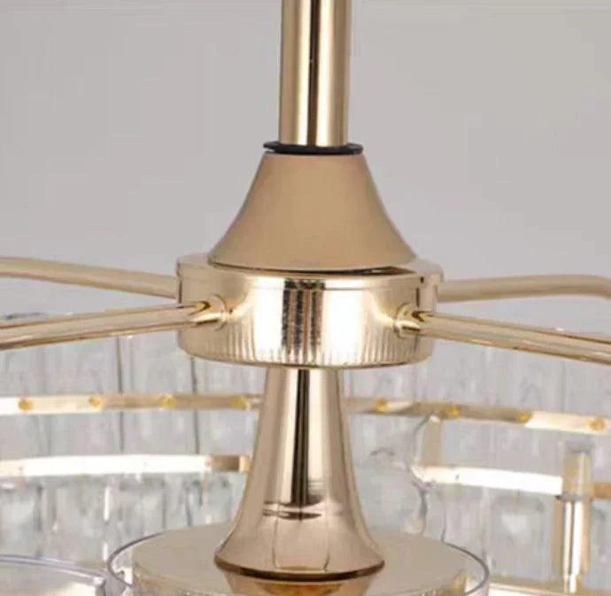Modern Invisible Blade Fan Light Crystal Chandelier for Living/Dining Room/Bedroom, ceiling fan - view 9