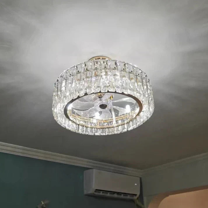 Modern Invisible Blade Fan Light Crystal Chandelier for Living/Dining Room/Bedroom, ceiling fan - view 6