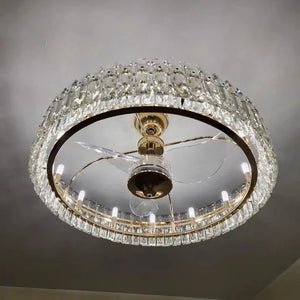 Modern Invisible Blade Fan Light Crystal Chandelier for Living/Dining Room/Bedroom, ceiling fan - view 7