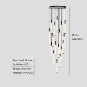 Nordic Fashion Minimalist Black Straight Pendant Chandelier for Bedside/Staircase/Loft/Duplex - view 16