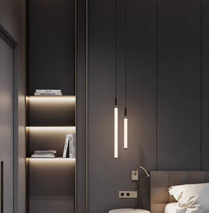 Nordic Fashion Minimalist Black Straight Pendant Chandelier for Bedside/Staircase/Loft/Duplex - view 5