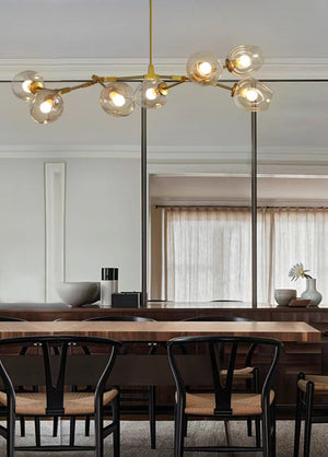 Modern Industrial Branch Chandelier with Multiple Glass Pendants Extra Large for Living or Dining Room - view 5