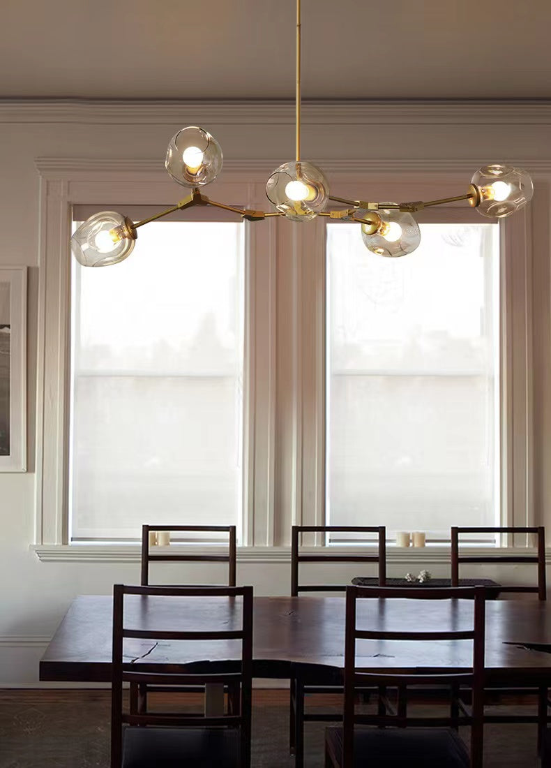 Modern Industrial Branch Chandelier with Multiple Glass Pendants Extra Large for Living or Dining Room - view 10