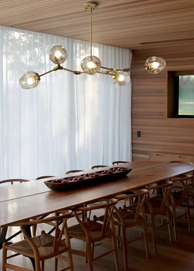 Modern Industrial Branch Chandelier with Multiple Glass Pendants Extra Large for Living or Dining Room - view 3