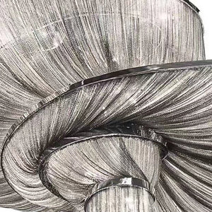 Oversized Art Fashion Spiral Tassel Aluminum Chain Chandelier for Living Room/Foyer - view 16