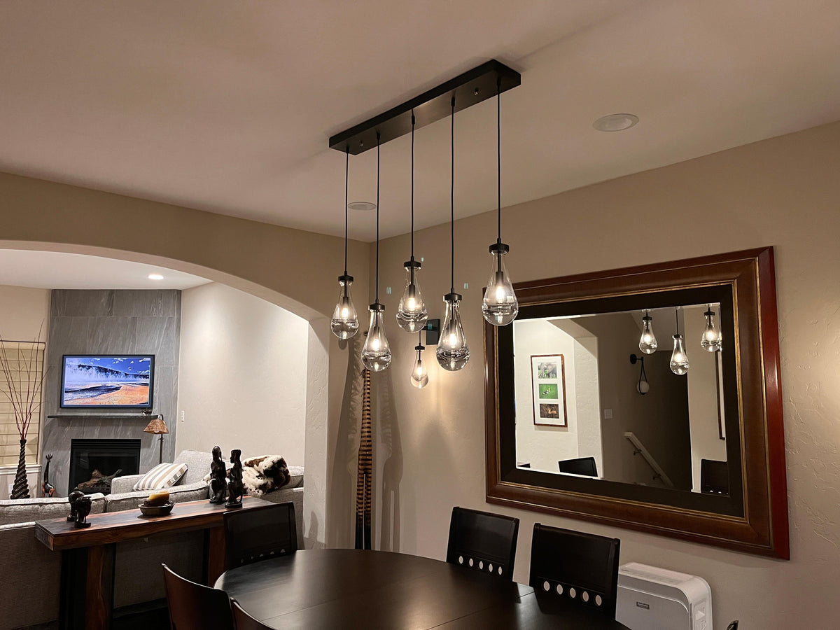 Raindrop Glass Linear Chandelier 72" - view 9