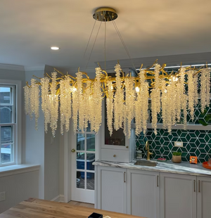Elegant Crystal Icicle Chandelier in Branch Style for Dining Table Use - view 4