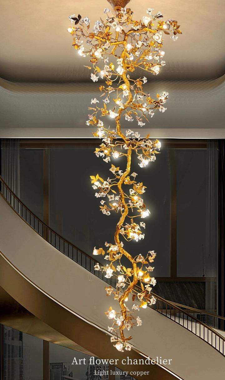 Art Flower Staircase Long Branch Chandelier - view 2