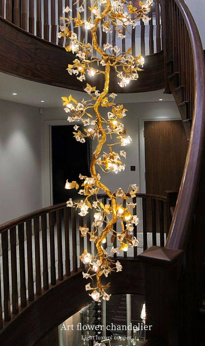 Art Flower Staircase Long Branch Chandelier - view 4