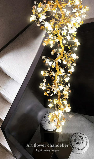 Art Flower Staircase Long Branch Chandelier - view 5