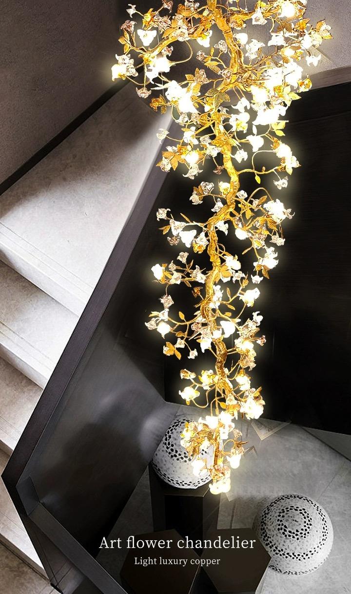 Art Flower Staircase Long Branch Chandelier - view 5