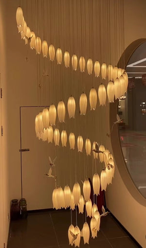 Elegant Flower Chandelier For Foyer/ Staircase - view 18