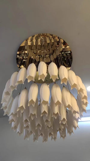 Elegant Flower Chandelier For Foyer/ Staircase - view 11