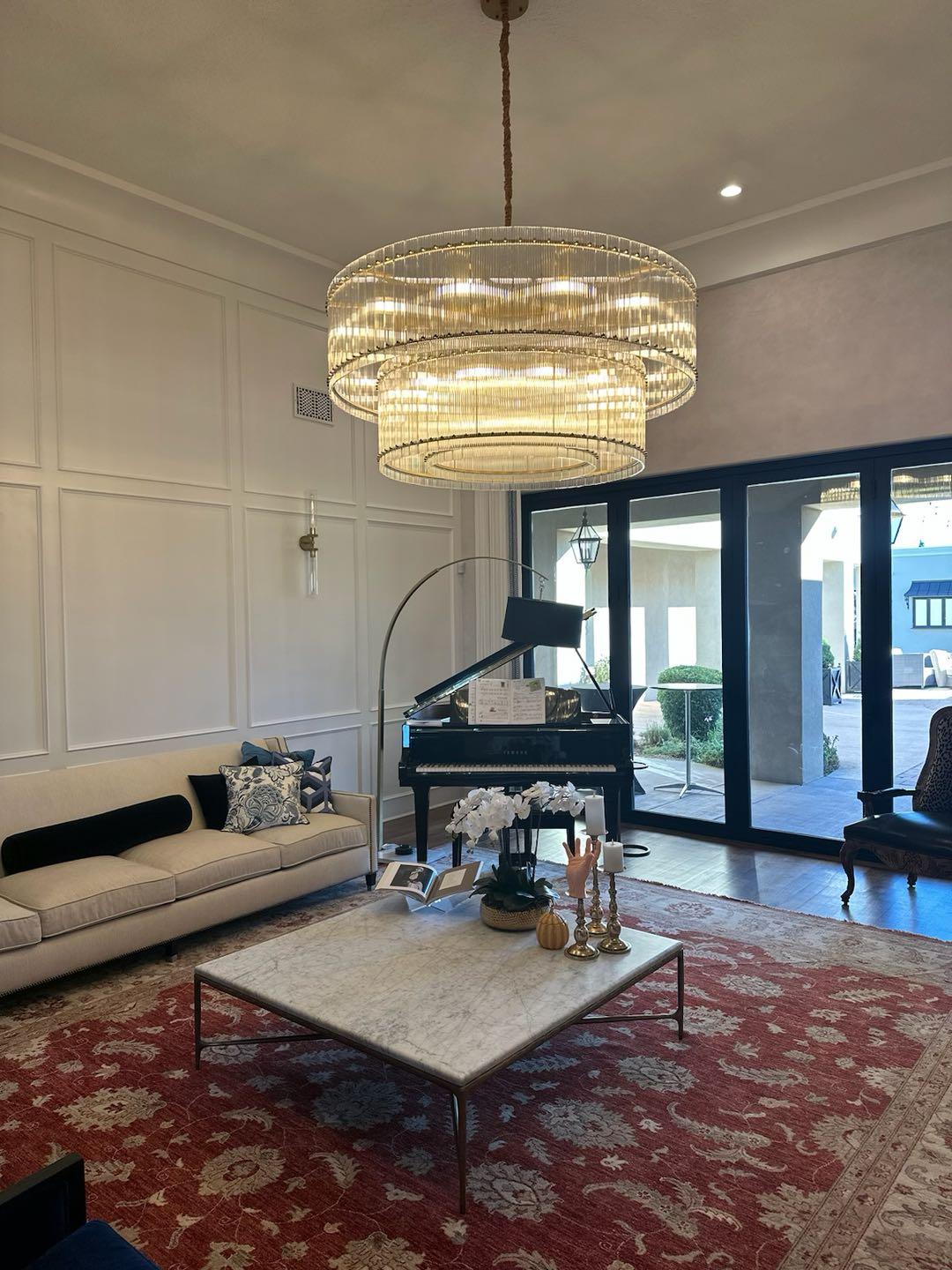 Sienna Marcus 2-Tier Glass Round Chandelier 48", steel two-tier - view 13