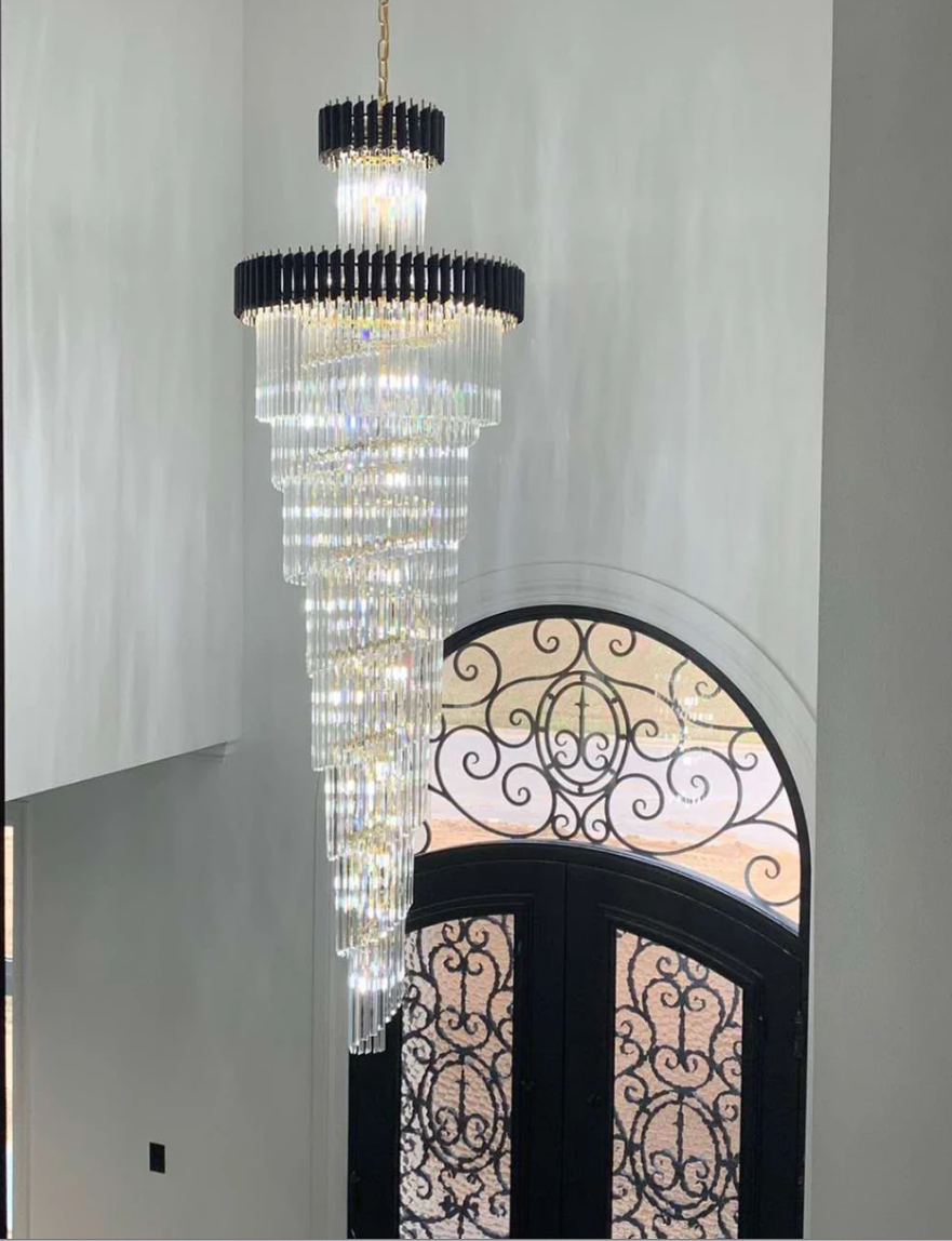 Spiral Crystal Chandelier For Foyer/ Staircase - view 10