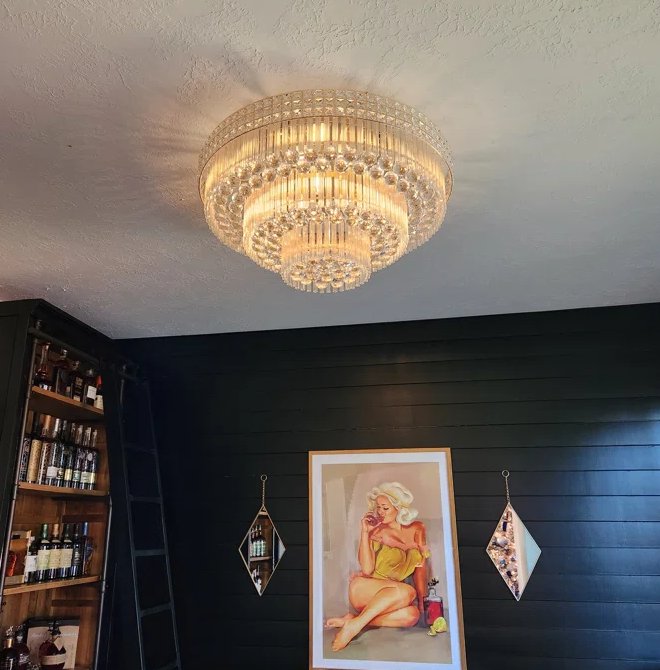 Extra Large Three Layers Round Luxury Flush Mounted Crystal Chandelier for Living Room - view 12
