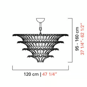 Flower Blossom Art Glass Chandelier for Living Room/Bedroom - view 13