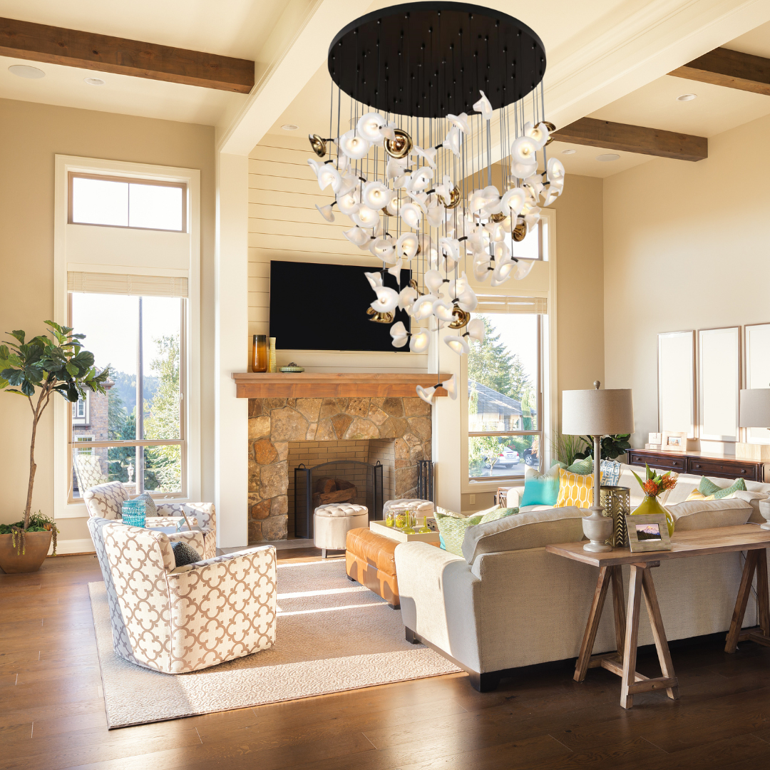 Modern Art Petunia Chandelier for Staircase/Foyer/Living Room - view 9