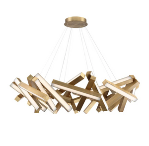 Modern Round/Linear Geometric Aluminum LED Chandelier for Dining Room/Bedroom - view 6