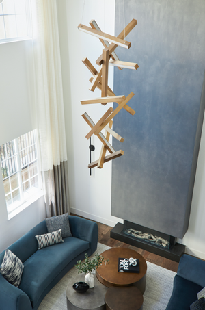Modern Vertical Geometric Aluminum Chandelier for Staircase/Foyer/High-ceiling - view 18