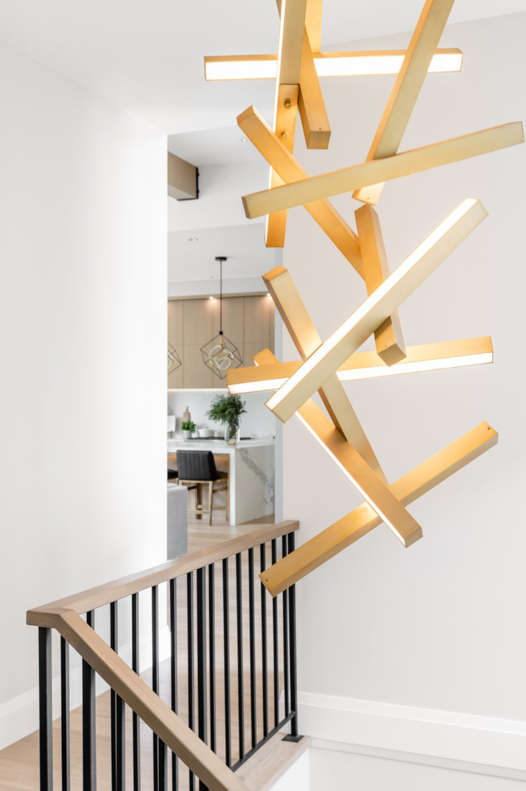 Modern Vertical Geometric Aluminum Chandelier for Staircase/Foyer/High-ceiling - view 21