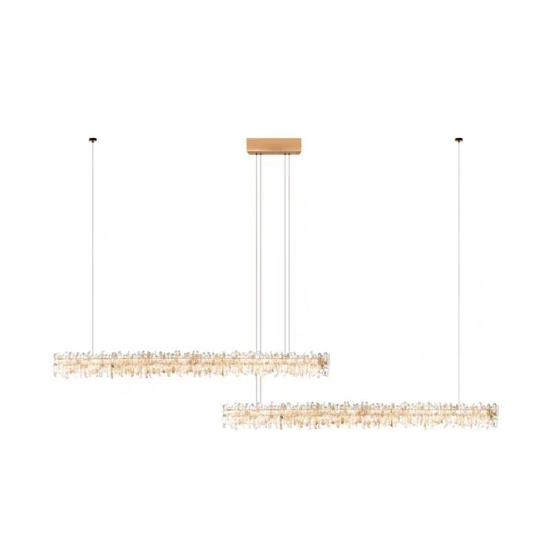 Modern Style Linear Natural Crystal Chandelier - view 9