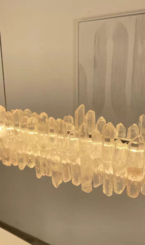 Modern Style Linear Natural Crystal Chandelier - view 8