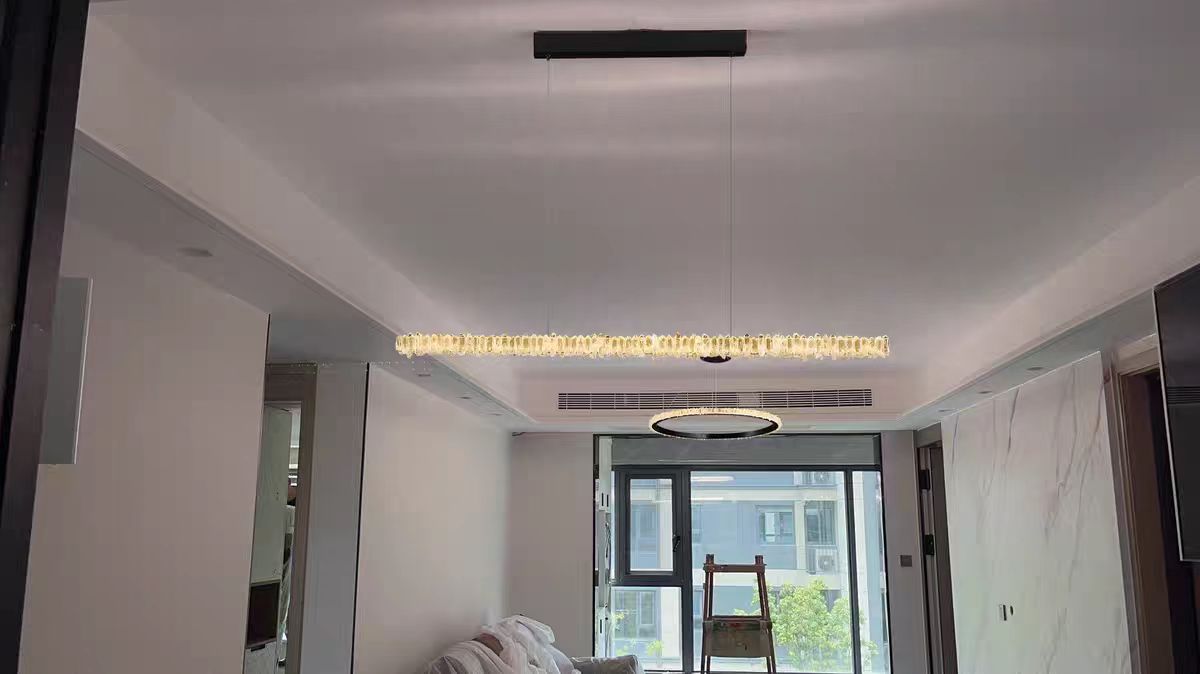 Modern Style Linear Natural Crystal Chandelier - view 6