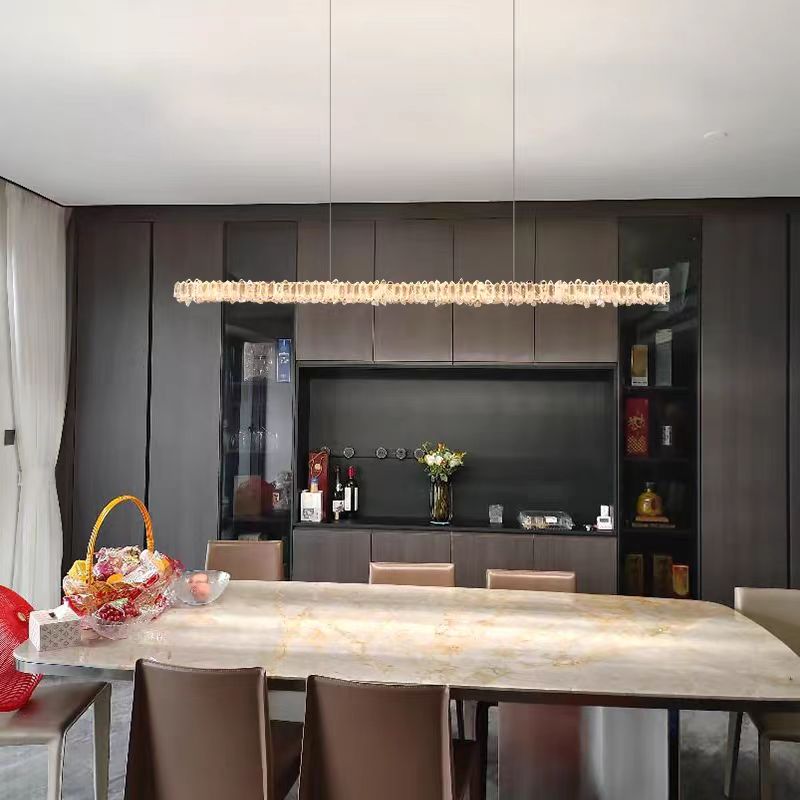 Modern Style Linear Natural Crystal Chandelier - view 5