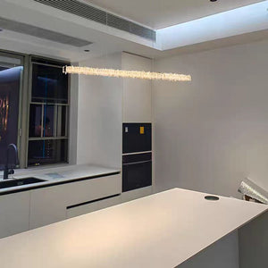 Modern Style Linear Natural Crystal Chandelier - view 7