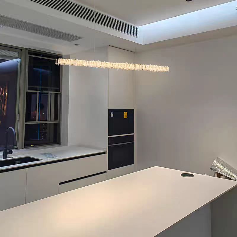 Modern Style Linear Natural Crystal Chandelier - view 7