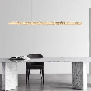Modern Style Linear Natural Crystal Chandelier - view 2