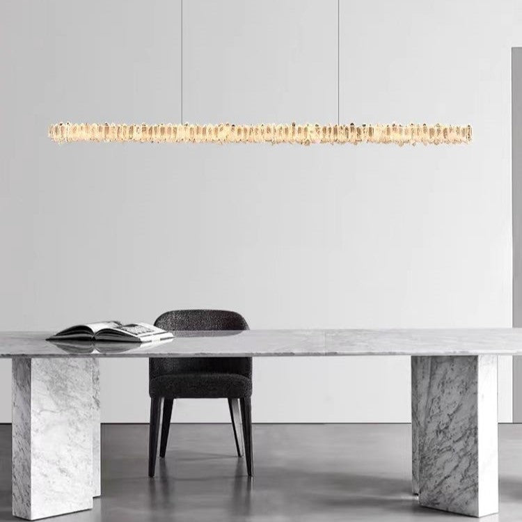 Modern Style Linear Natural Crystal Chandelier - view 2