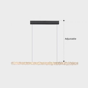 Modern Style Linear Natural Crystal Chandelier - view 11