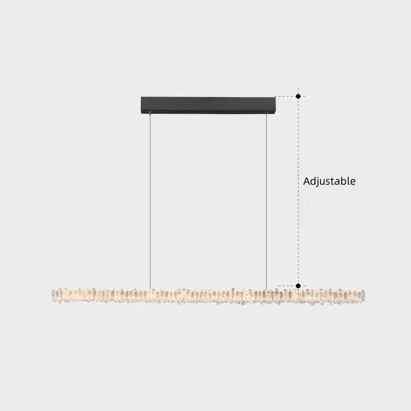 Modern Style Linear Natural Crystal Chandelier - view 11