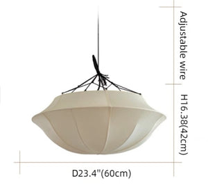 Vintage French Style Cream White Silk Umbrella Chandelier - view 7