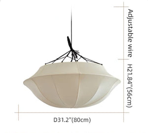 Vintage French Style Cream White Silk Umbrella Chandelier - view 8