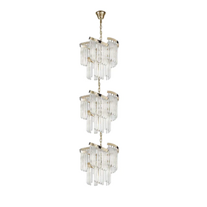 Louis Flower 3-Tier Crystal Round Chandelier, three-tier - view 3
