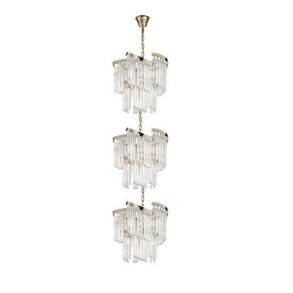 Louis Flower 3-Tier Crystal Round Chandelier, three-tier - view 3
