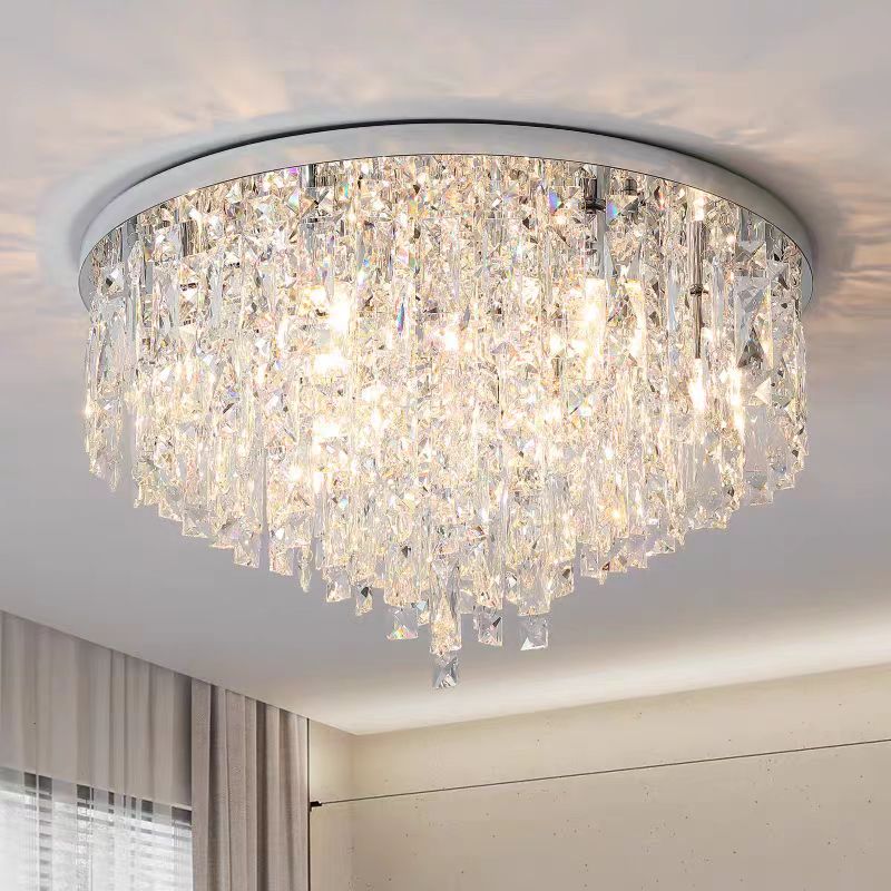 Oversize Luxury Flush Mount Crystal Chandelier for Living Room/Bedroom - view 5
